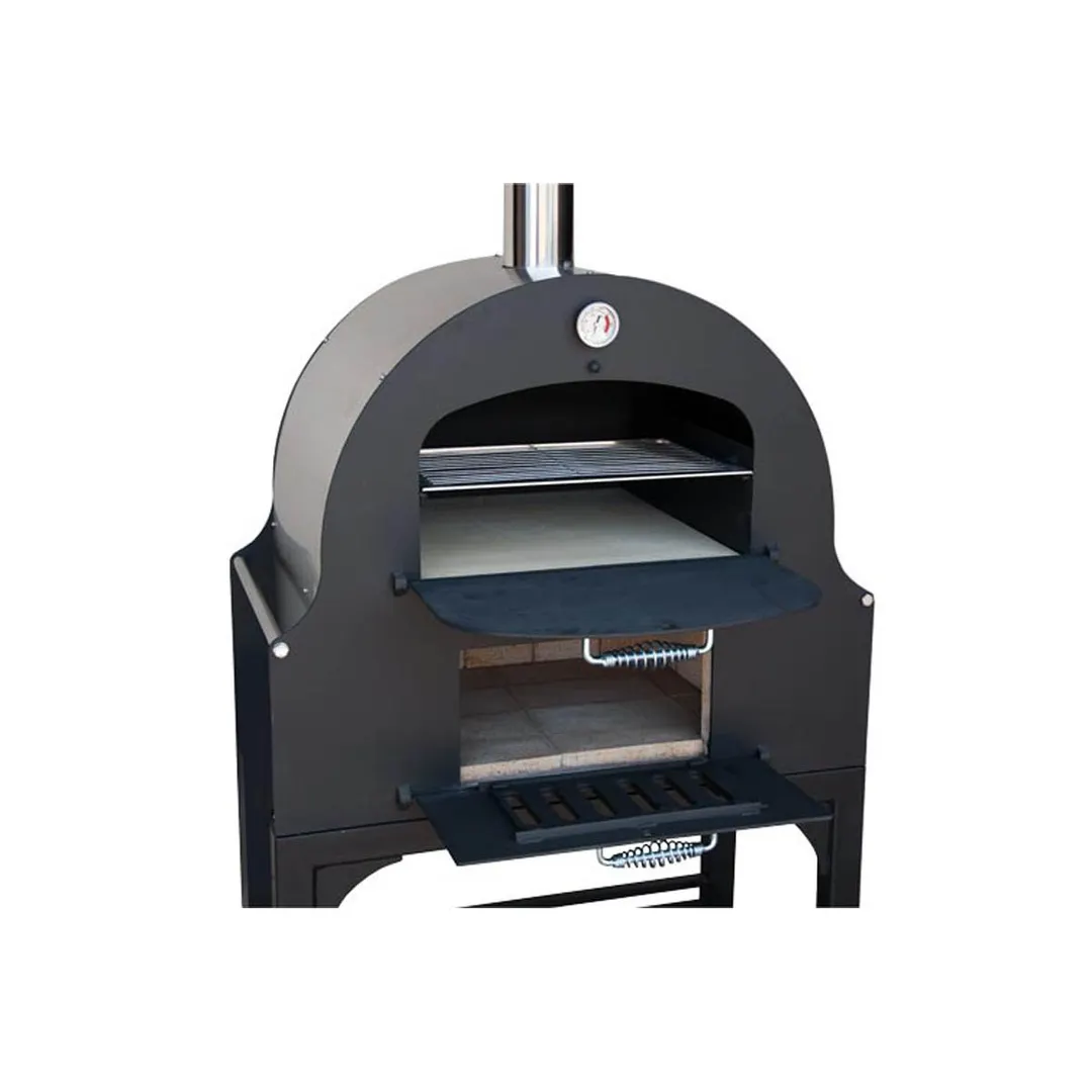 Omcan USA 31312 Wood / Coal / Gas Fired Outdoor Oven w/ Steel Interior, Ceramic Stone Deck