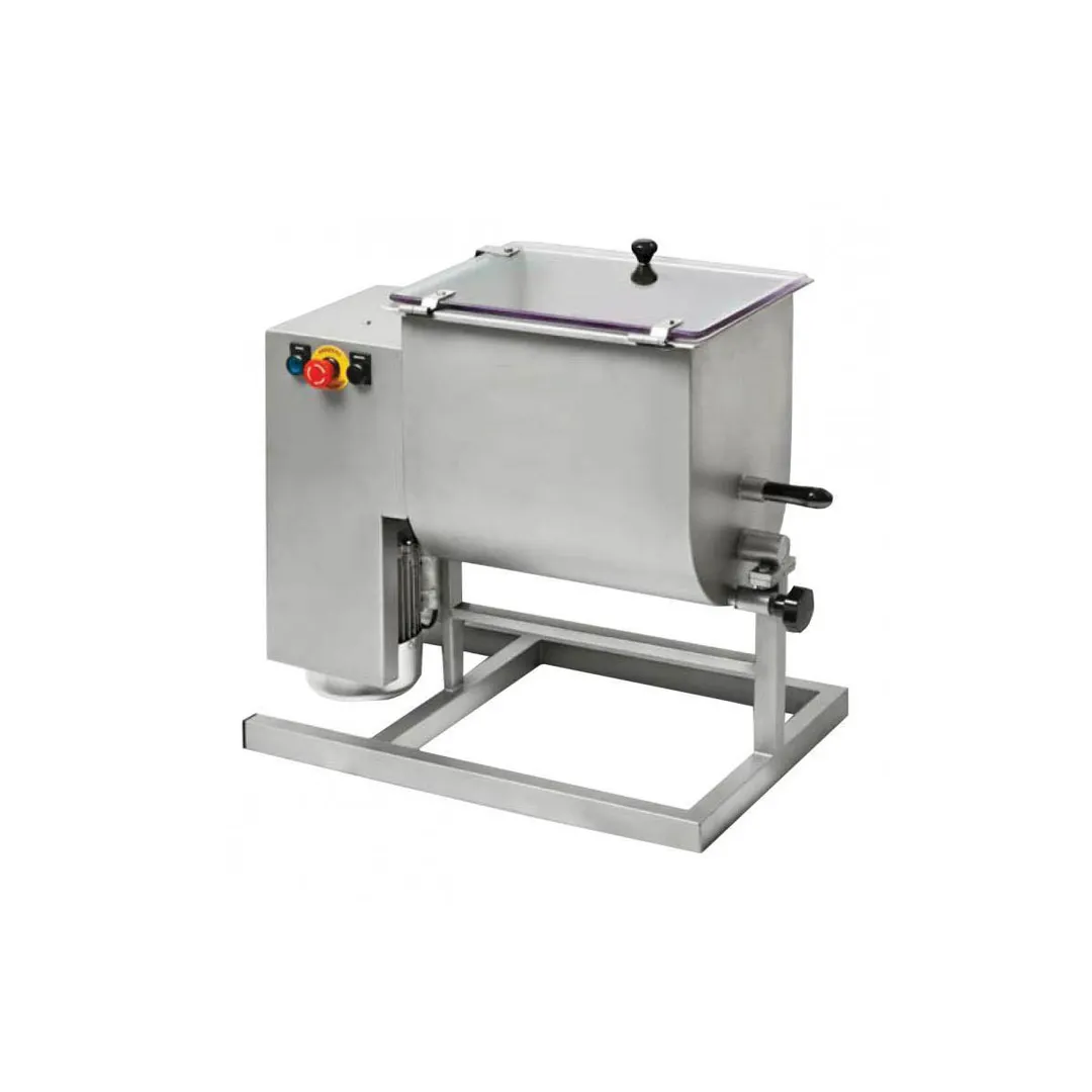 Omcan USA 37459 Electric Meat Mixer, 66 lb Capacity, Stainless Steel, Tilting Tank, 1 HP, 750 W, 110V, Reverse Rotation