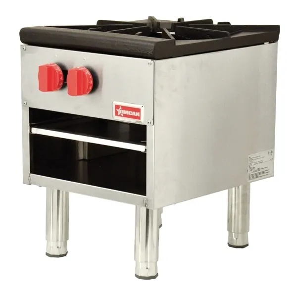 Omcan USA 37525 18" Natural Gas Stock Pot Range w/ (1) Three Ring Burner, LP Conversion Kit Included, Manual Controls, 100.000 BTU