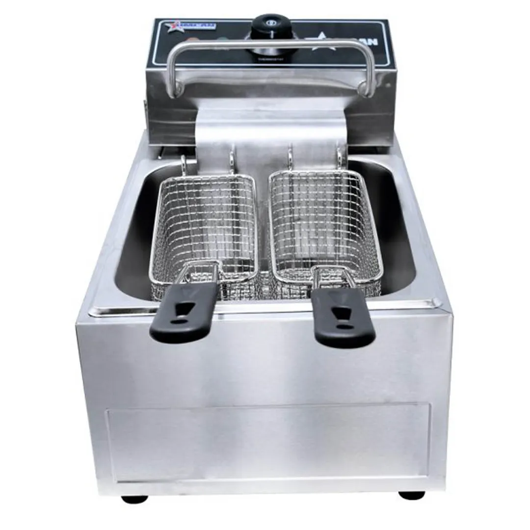 Omcan USA 39371 Full Pot Countertop Electric Fryer w/ 13.23-Lb. Capacity, 2 Baskets, 220V/60/1