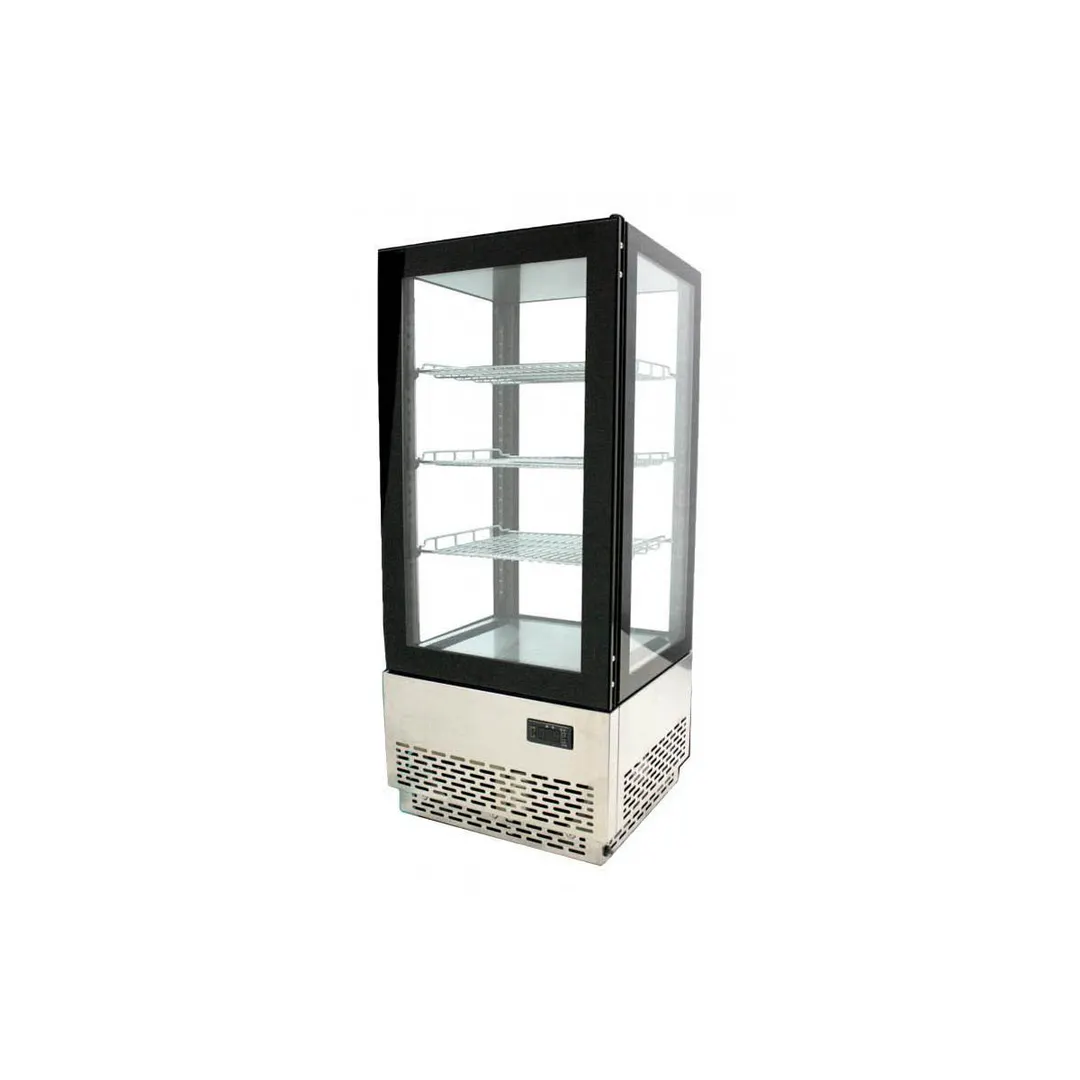 Omcan USA 39551 16" Self Service Countertop Refrigerated Display Case with Hinged Glass Door, 3 Shelves - 2.75  cu. ft. / 180 w