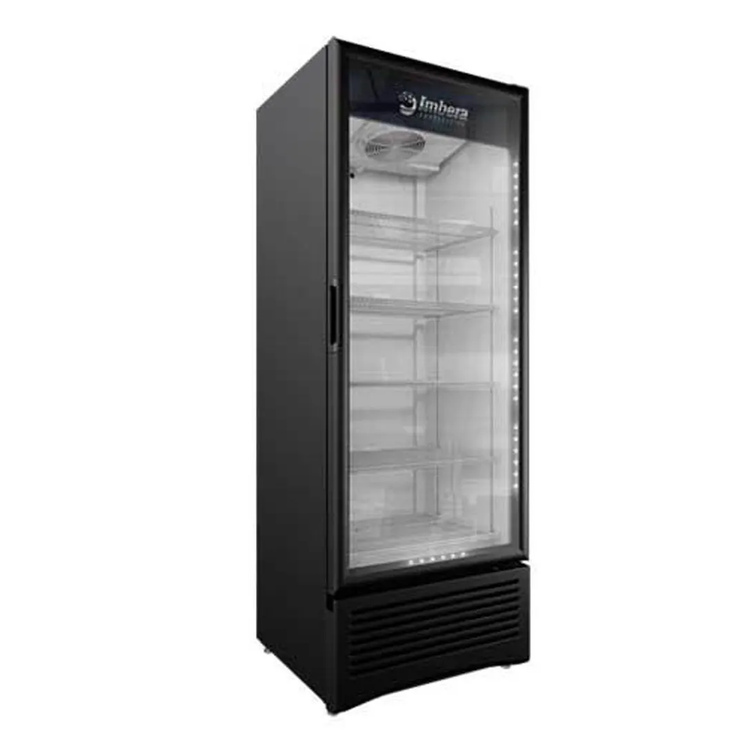 Omcan USA 41161 29" 1-Section Merchandiser Refrigerator w/ Glass Door, in Black 19.2 cu. ft.