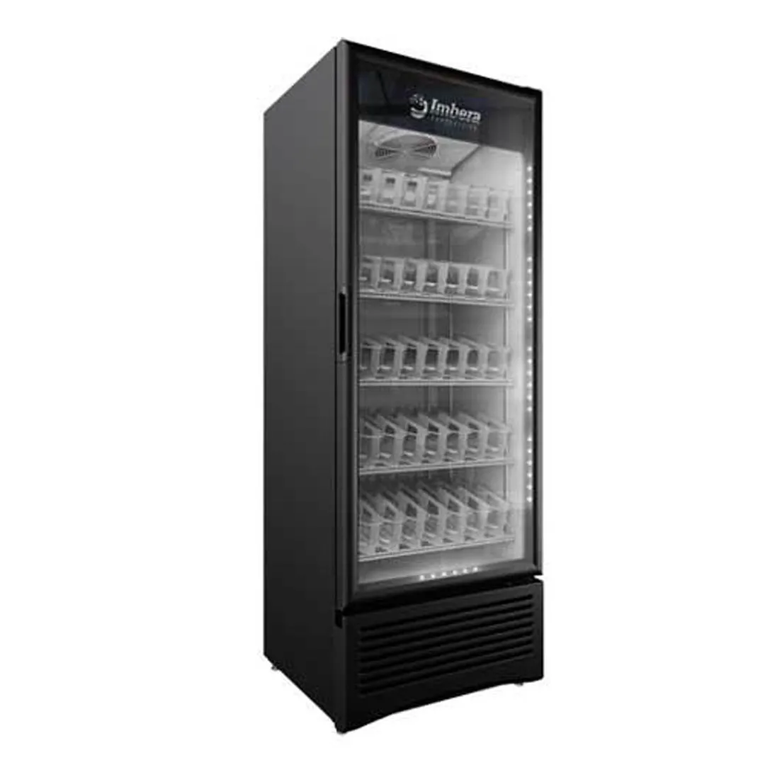 Omcan USA 41161 29" 1-Section Merchandiser Refrigerator w/ Glass Door, in Black 19.2 cu. ft.