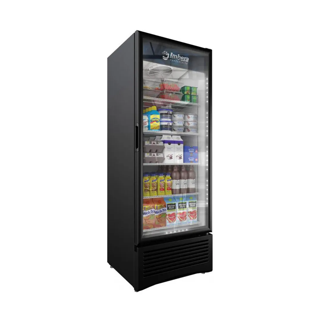 Omcan USA 41161 29" 1-Section Merchandiser Refrigerator w/ Glass Door, in Black 19.2 cu. ft.
