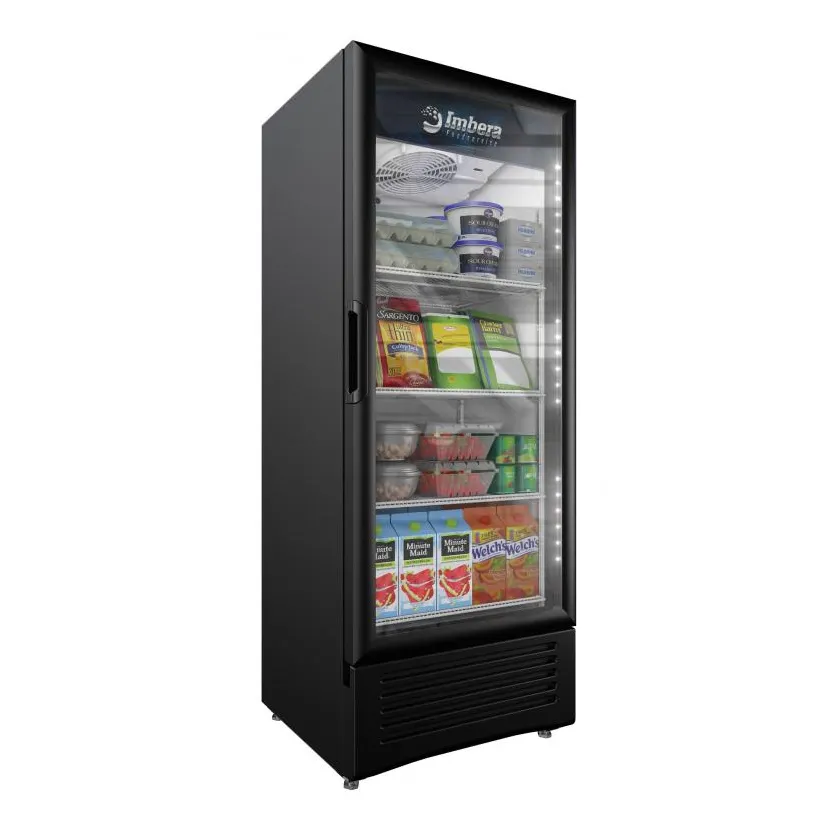 Omcan USA 41217 24" 1-Section Merchandiser Refrigerator w/ Glass Door, in Black, 11.5 cu. ft.