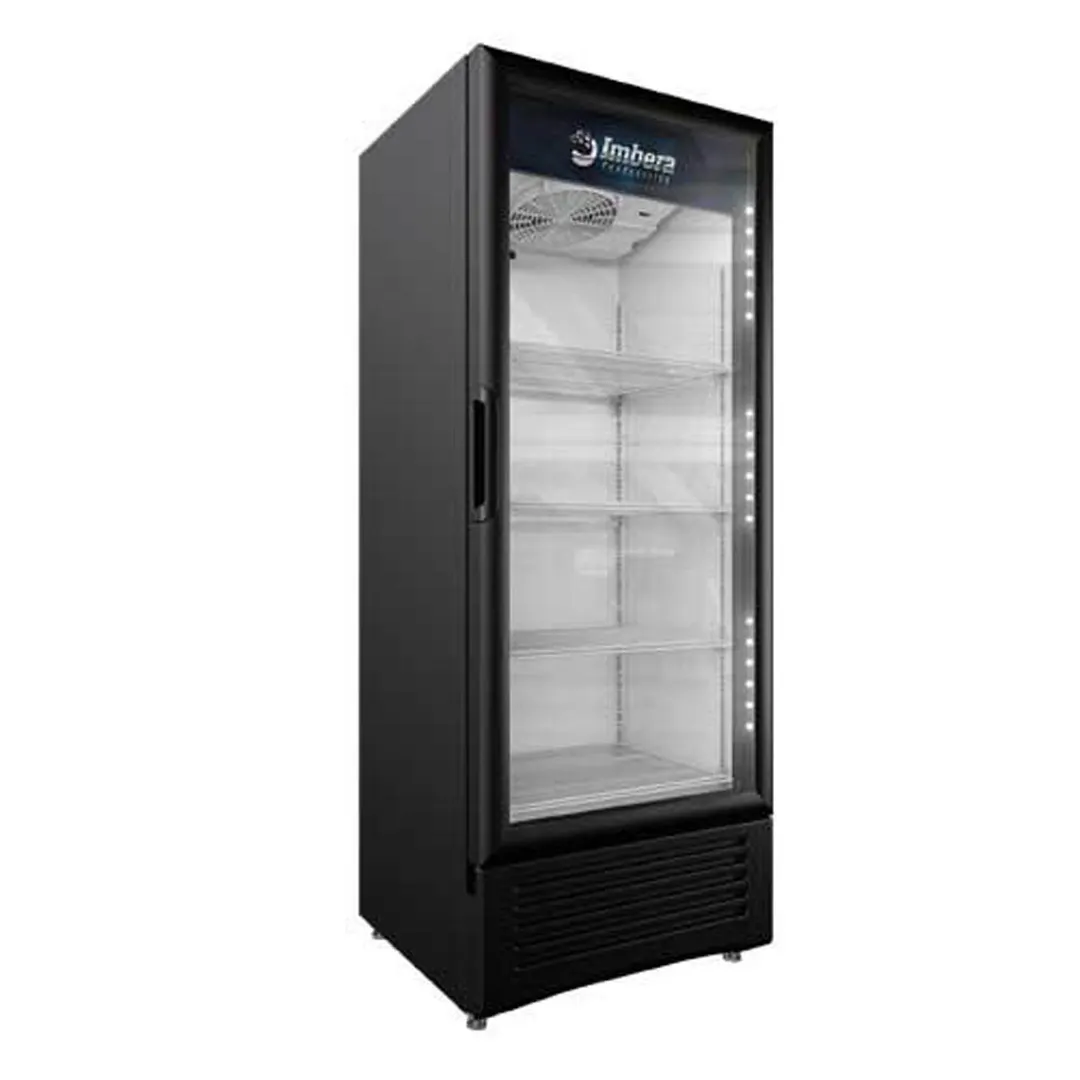 Omcan USA 41217 24" 1-Section Merchandiser Refrigerator w/ Glass Door, in Black, 11.5 cu. ft.
