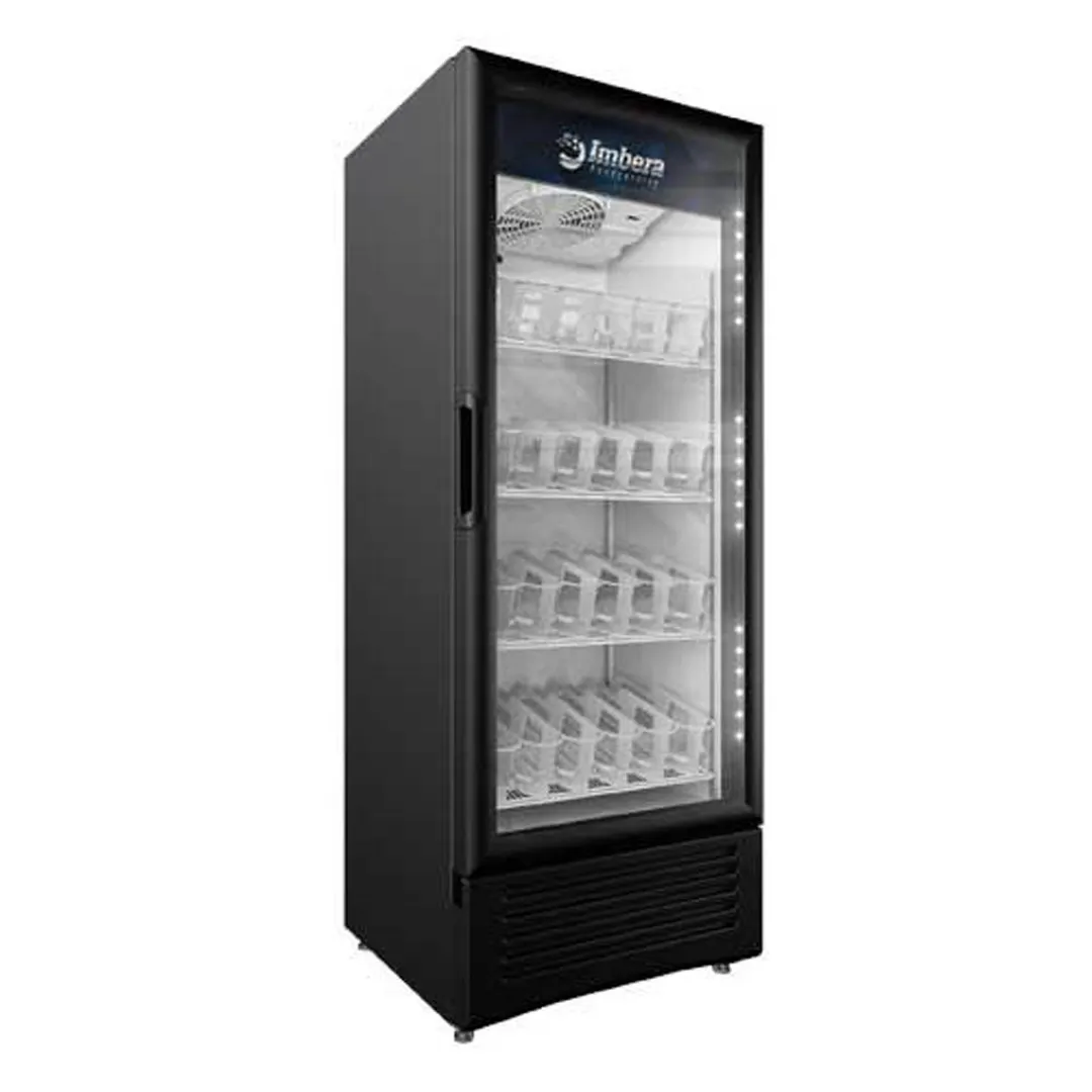 Omcan USA 41217 24" 1-Section Merchandiser Refrigerator w/ Glass Door, in Black, 11.5 cu. ft.