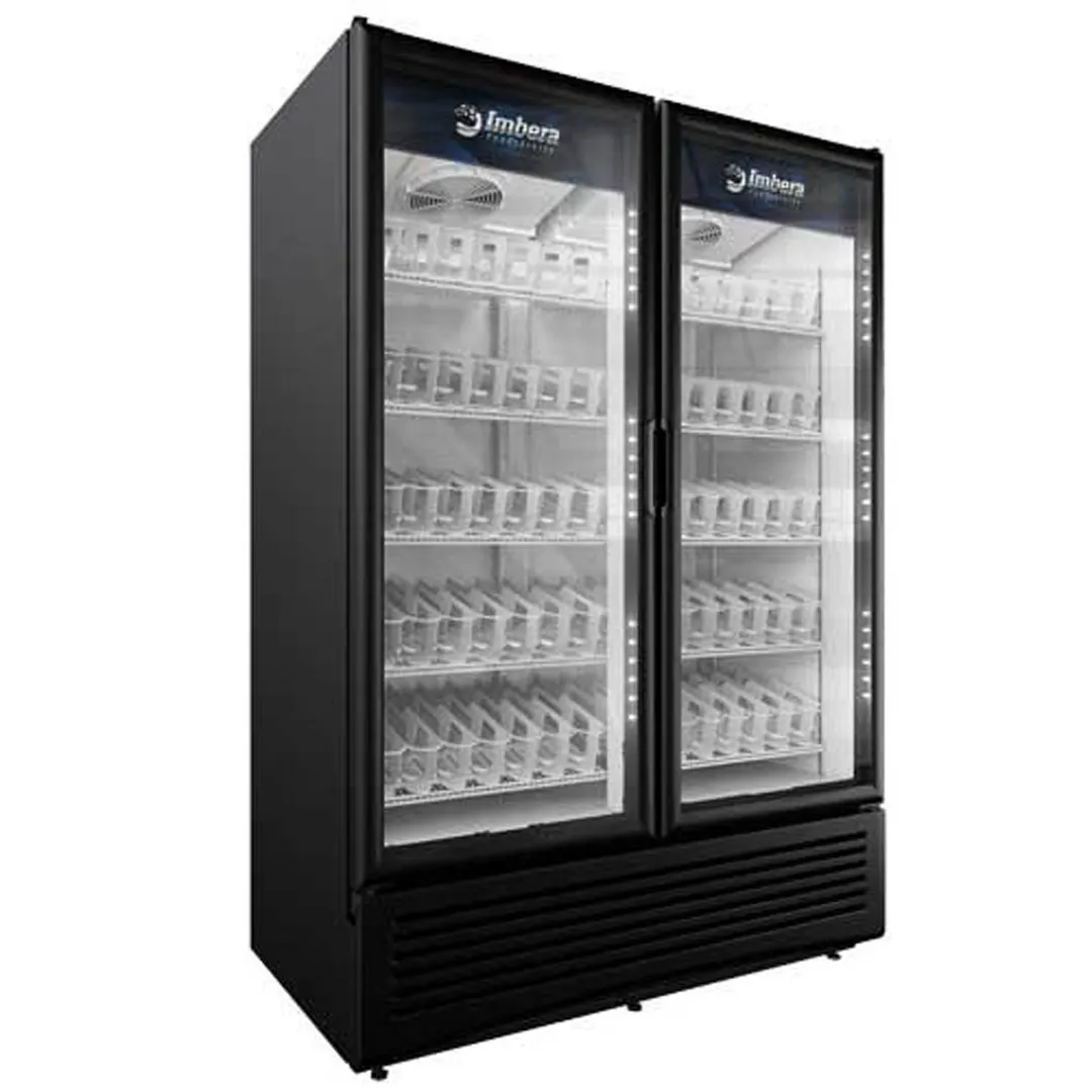 Omcan USA 41218 54" 2-Section Merchandiser Refrigerator w/ Glass Door, 41 cu. ft.