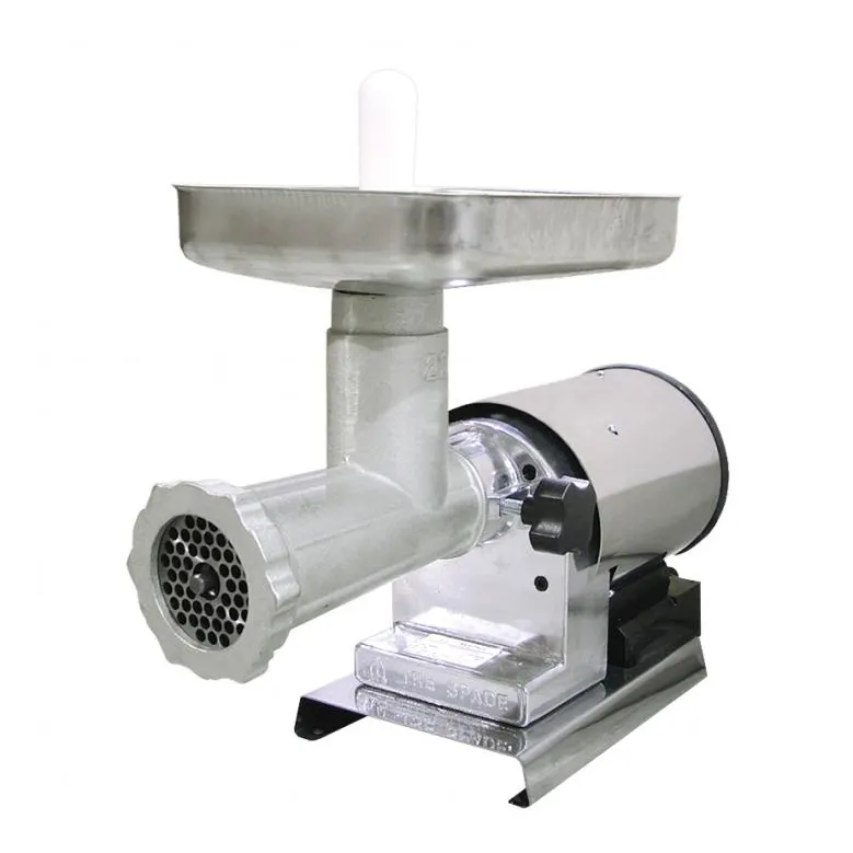 Omcan USA 41421 Countertop Electric Meat Grinder – 1.25 HP, 100 RPM, #22 Hub, 5mm Plate, Polished Aluminum, 920W, 110V
