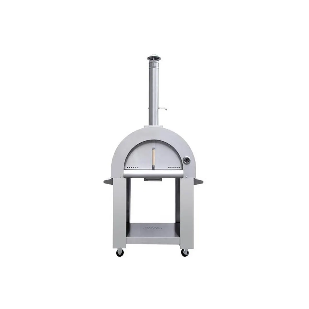 Omcan USA 43113 Wood / Coal / Gas Fired Pizza Oven w/ Brick Deck, Removable Door