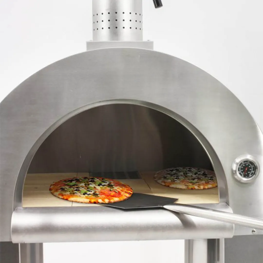 Omcan USA 43113 Wood / Coal / Gas Fired Pizza Oven w/ Brick Deck, Removable Door