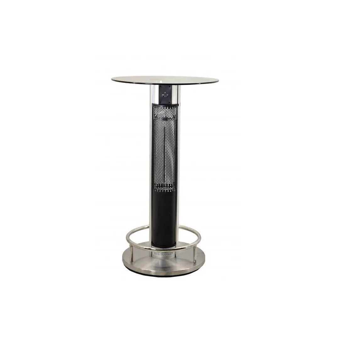 Omcan USA 43123 Heated Patio Table, 23.5in Glass Top, Electric, Anodized Aluminum Frame, IP55