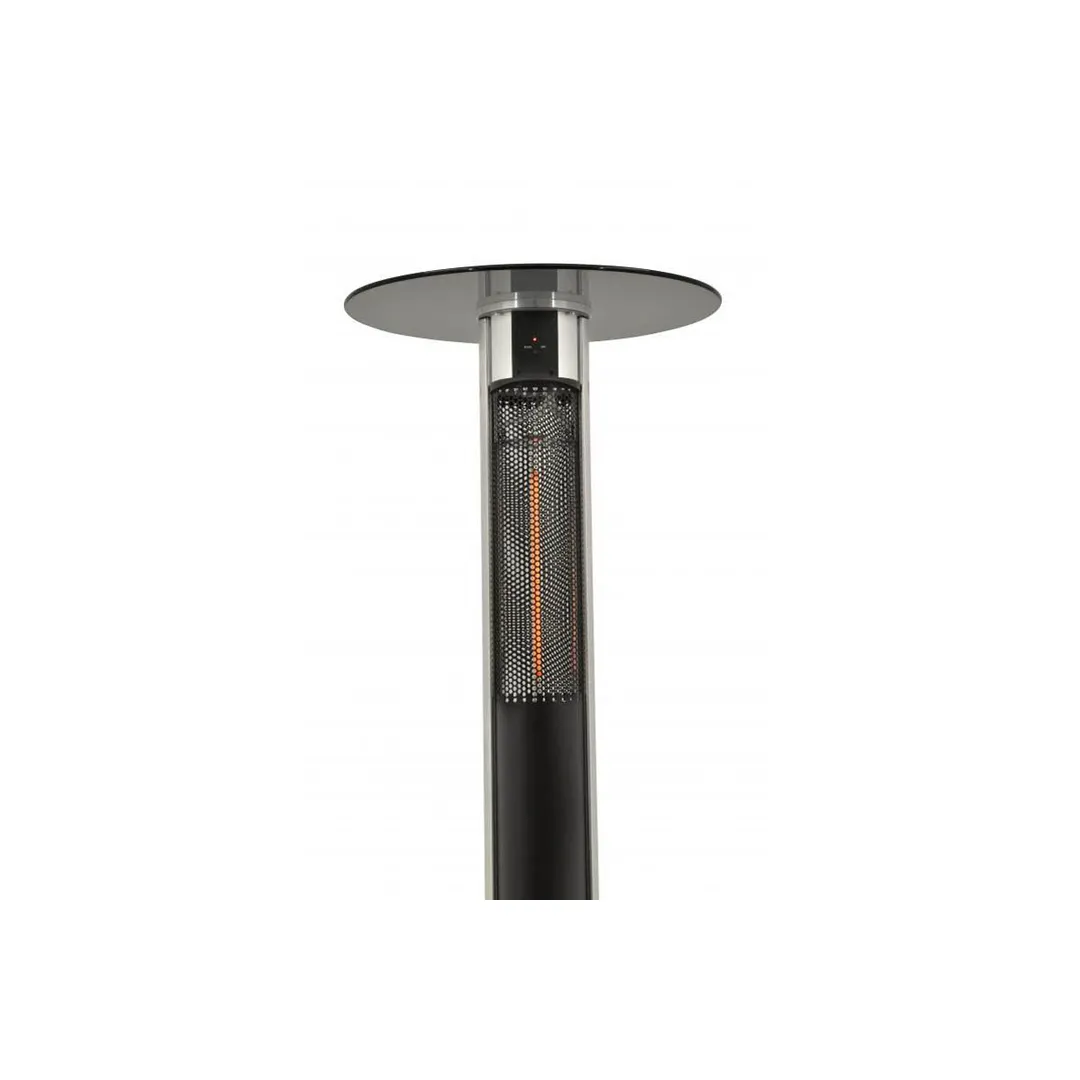 Omcan USA 43123 Heated Patio Table, 23.5in Glass Top, Electric, Anodized Aluminum Frame, IP55