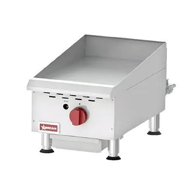 Omcan USA 43737 15" Countertop Manual Gas Griddle, 3/4" Steel Plate, 30.000 BTU