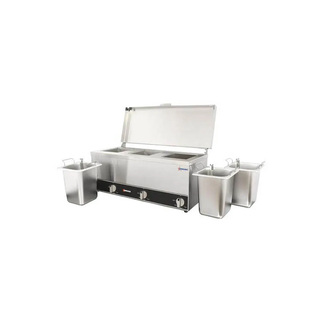 Omcan USA 44183 (Fw-Cn-0253) Triple Pot Sauce Warmer, Countertop, Power Switch