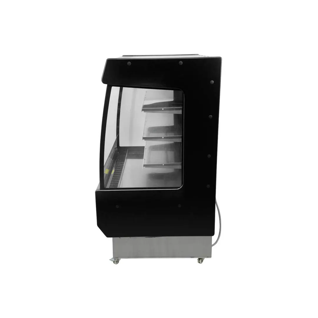 Omcan USA 44377 51" Vertical Open Air Merhandiser in Black, Self-Contained, 4 Shelves, 27.2 cu ft.