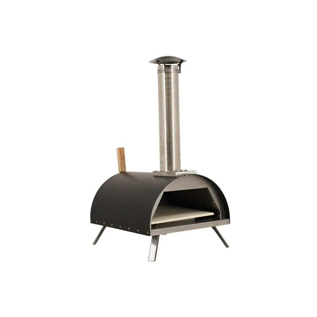 Omcan USA 44432 Wood / Coal / Gas Fired Pizza Oven w/ Black Cover, Steel Construction