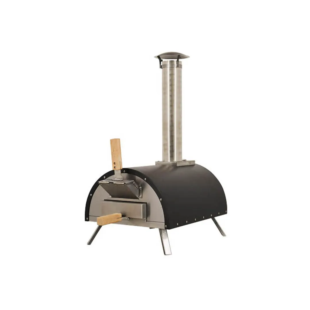 Omcan USA 44432 Wood / Coal / Gas Fired Pizza Oven w/ Black Cover, Steel Construction