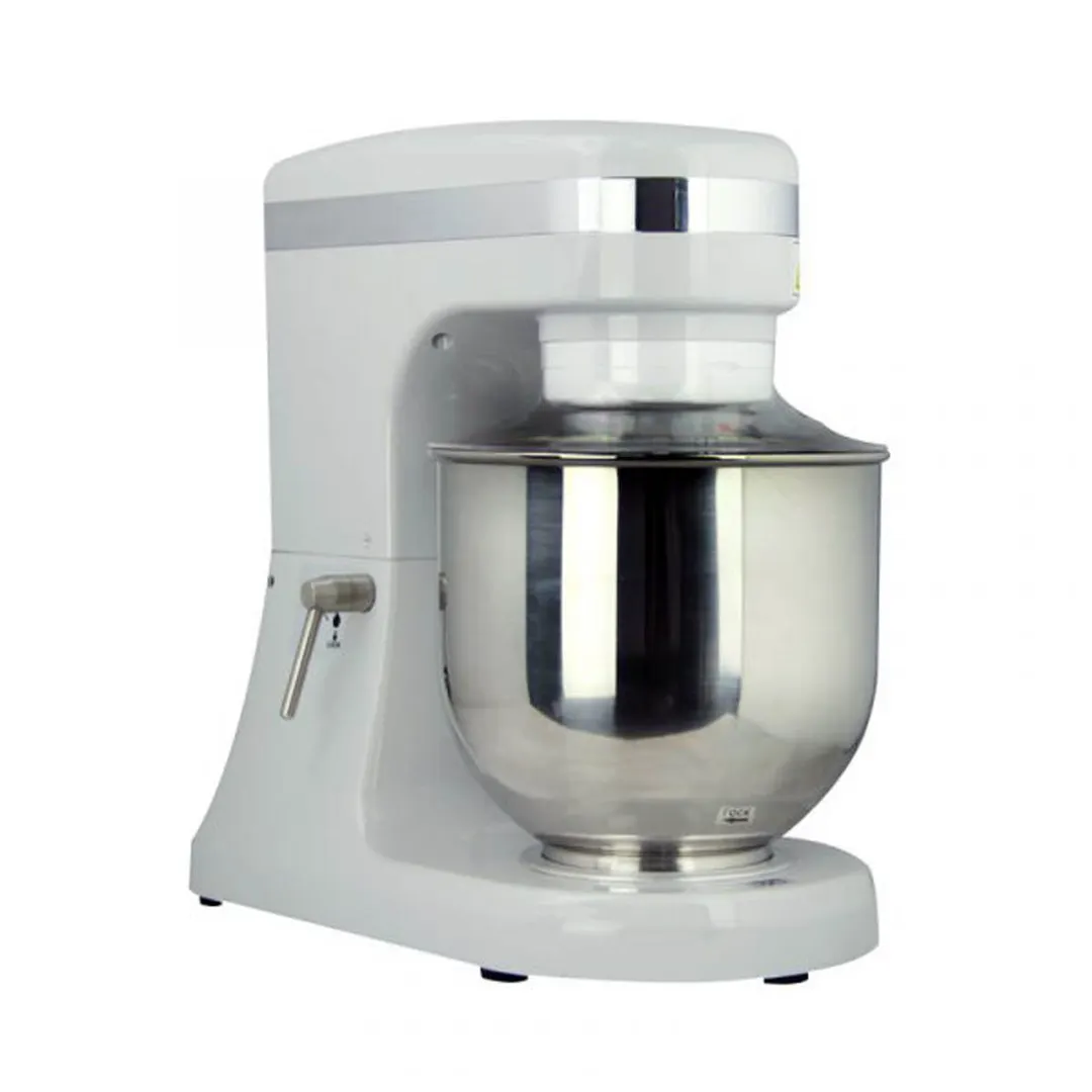 Omcan USA 44475 Countertop 7 qt Planetary Mixer with Guard, Variable Speed, 270W, 0,37 hp