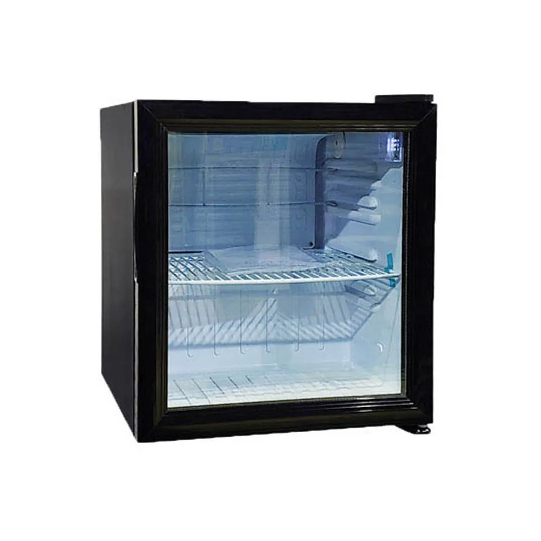 Omcan USA 44496 17" Refrigerator, 1.8 cu ft Black Swing Glass Door, Cooling 32‑50°F, 80W 110V R600a