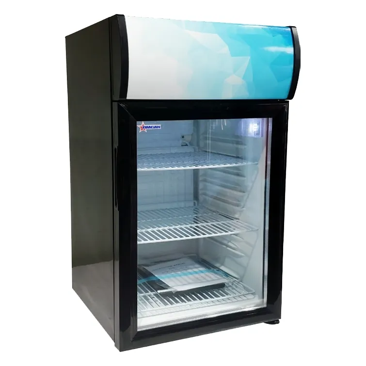 Omcan USA 44529 16" Countertop Merchandising Refrigerator in Black, 1.8 cu. ft.