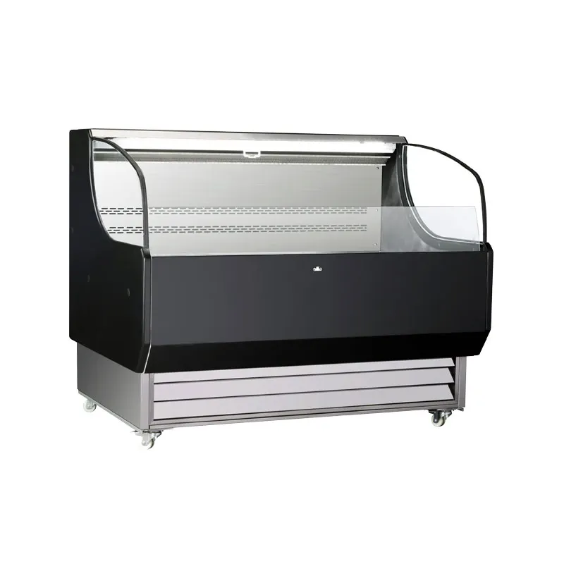 Omcan USA 44544 52" Self-Serve Refrigerated Display Case in Black, Open Curved, 13.07 cu. ft.