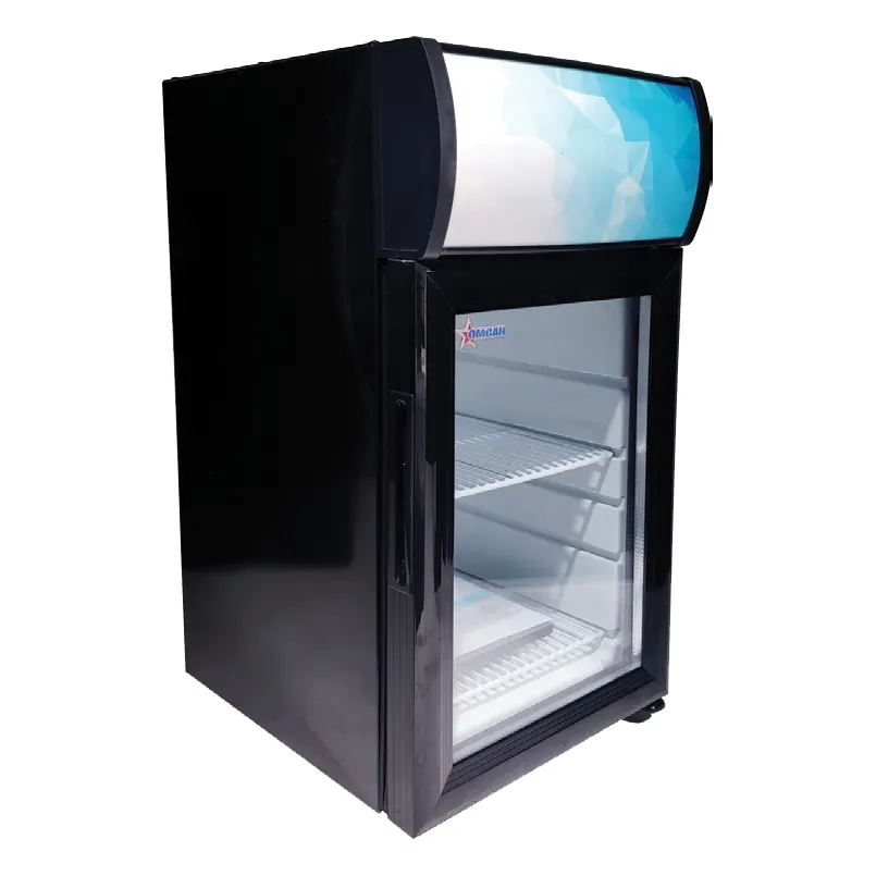 Omcan USA 44575 13" Countertop Merchandiser Refrigerator in Black, 0.75 cu. ft.