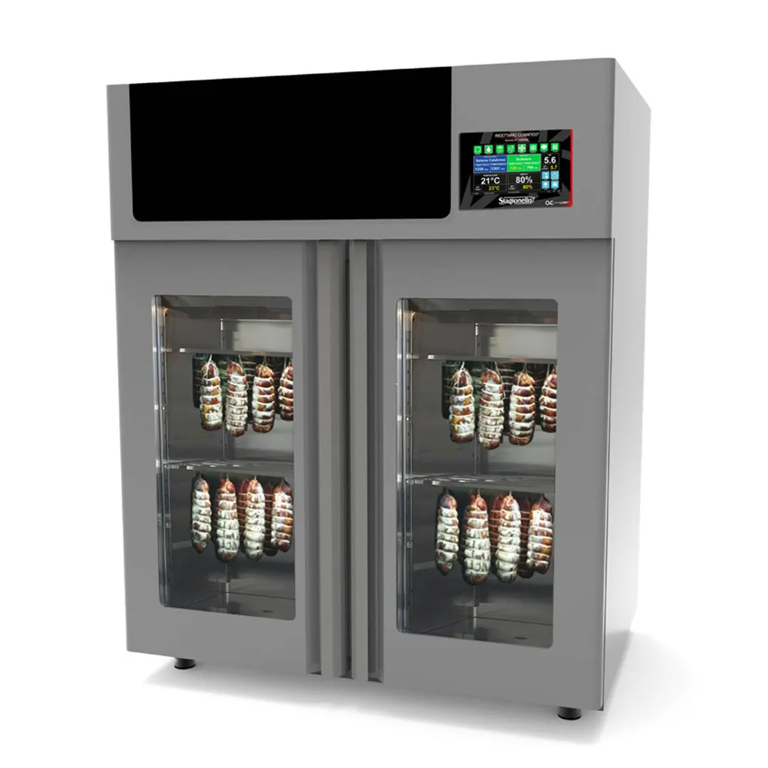 Omcan USA 44954 Stagionello Evo Meat Curing Cabinet, 43-1/3" W, 132 lb Capacity, Steel, Door, 2600W, Climatouch