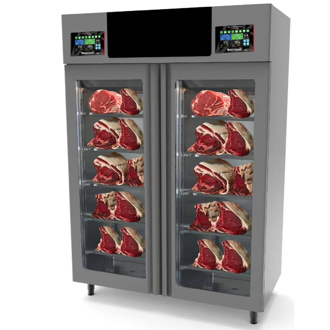 Omcan USA 45176 - MaturMeat Meat Dry Aging Cabinet, 58" W, 220+220 lb Capacity, 5 Stainless Steel Shelves, 3.7kW 220V
