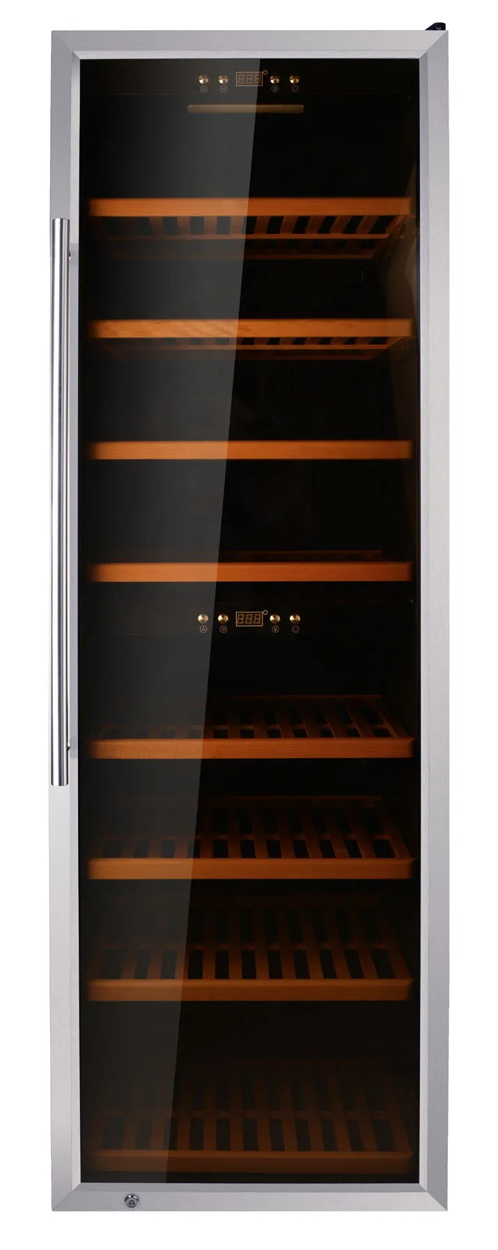 Omcan USA 45258 23" Glass Door Wine Refrigerator, Dual Temperature, 181 Bottles