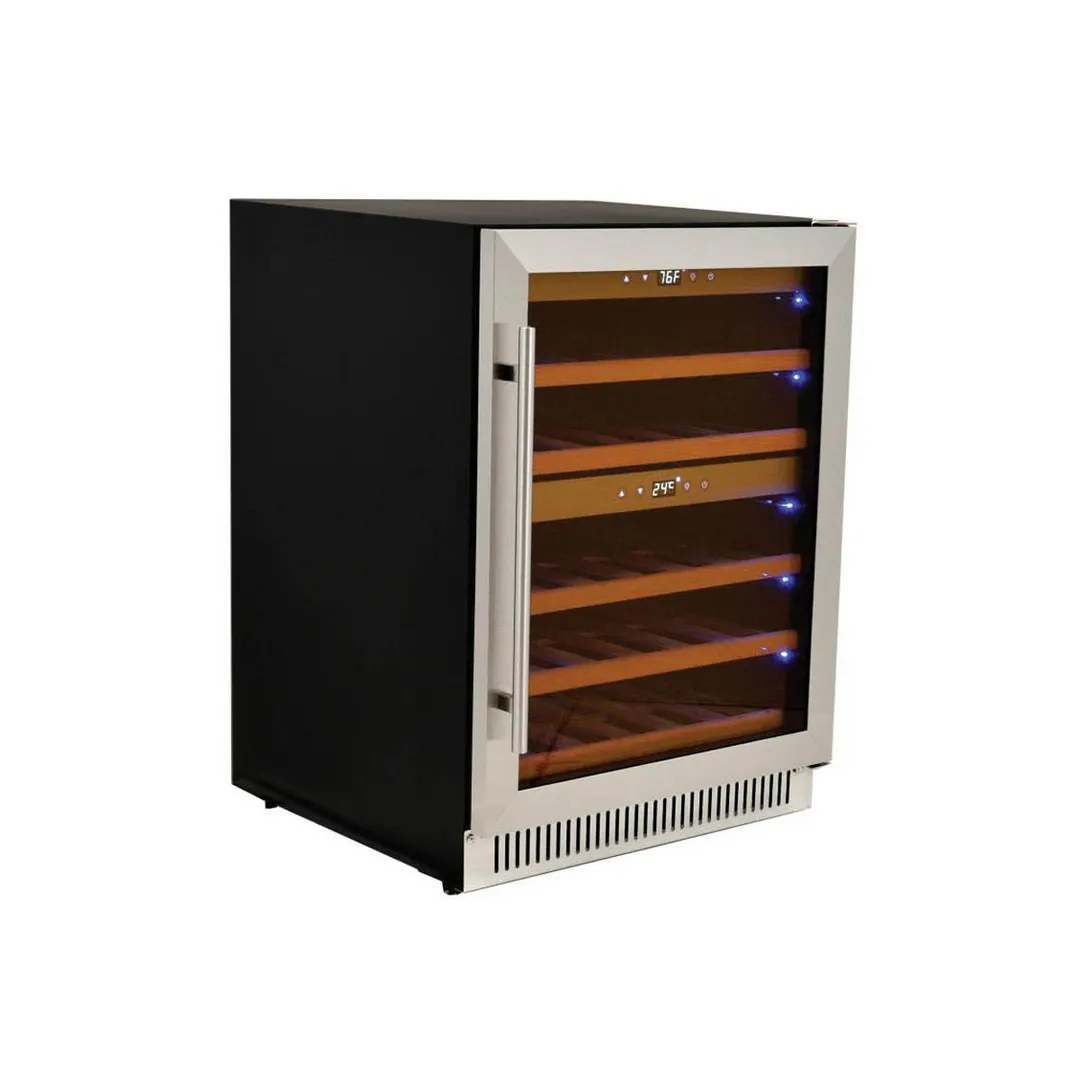 Omcan USA 45260 23" Glass Door Wine Refrigerator, Dual Temperature, 40 Bottles