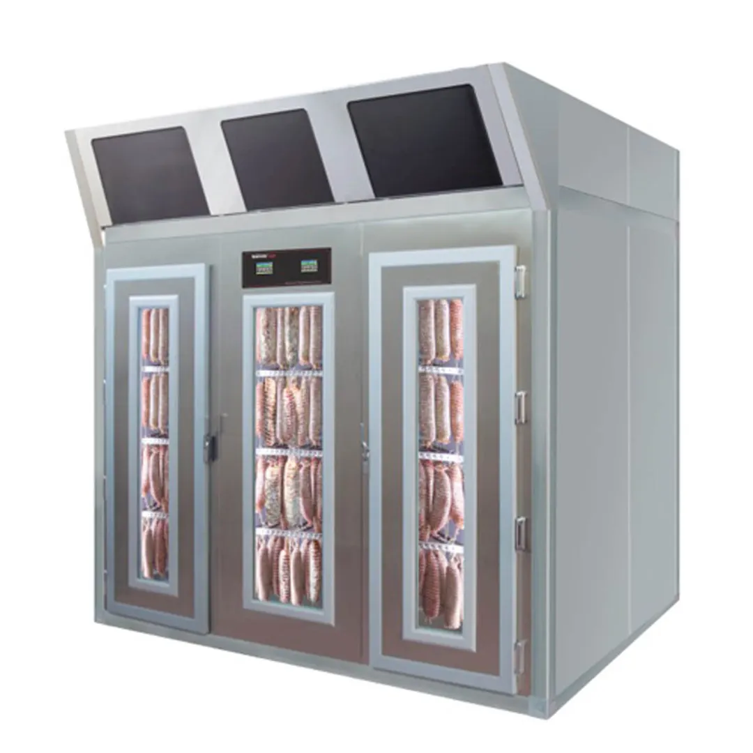 Omcan USA 45487 Meat Curing Cabinet, 100" W, 441+1323 lb Capacity, Stainless Steel, 8600W, 380V/60Hz, HACCP Certified