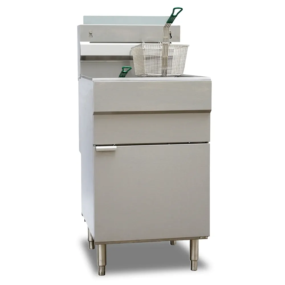 Omcan USA 46020 Full Pot Floor Model LP Gas Deep Fryer, 70 lbs Oil Capacity, 150.000 BTU