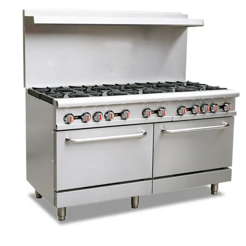 Omcan USA 46027 60" Natural Gas Restaurant Range w/ (10) Open Burners, (2) Standard Ovens, 362.000 BTU