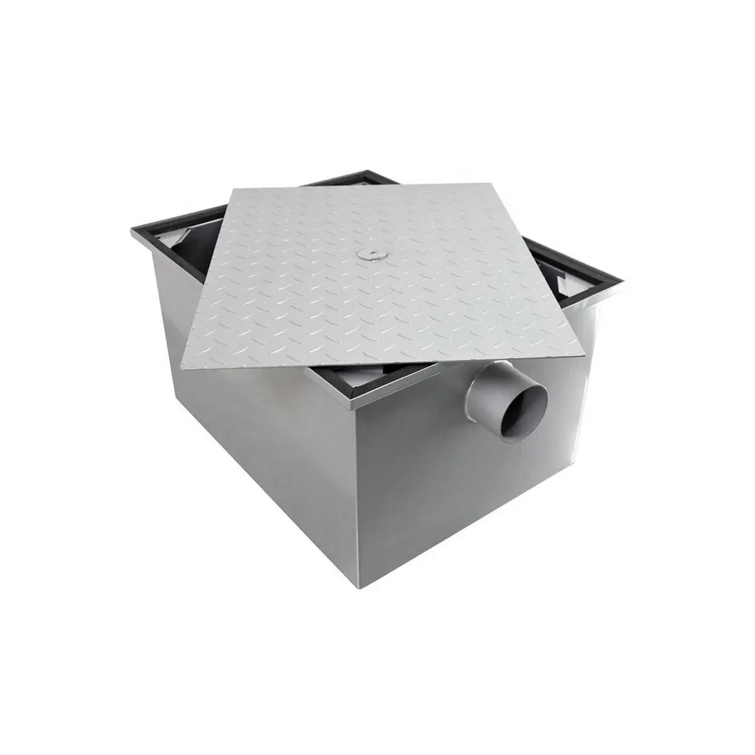Omcan USA 46517 3" Inlet/Outlet Grease Trap, 40 Lbs. Capacity - 20 gal/min