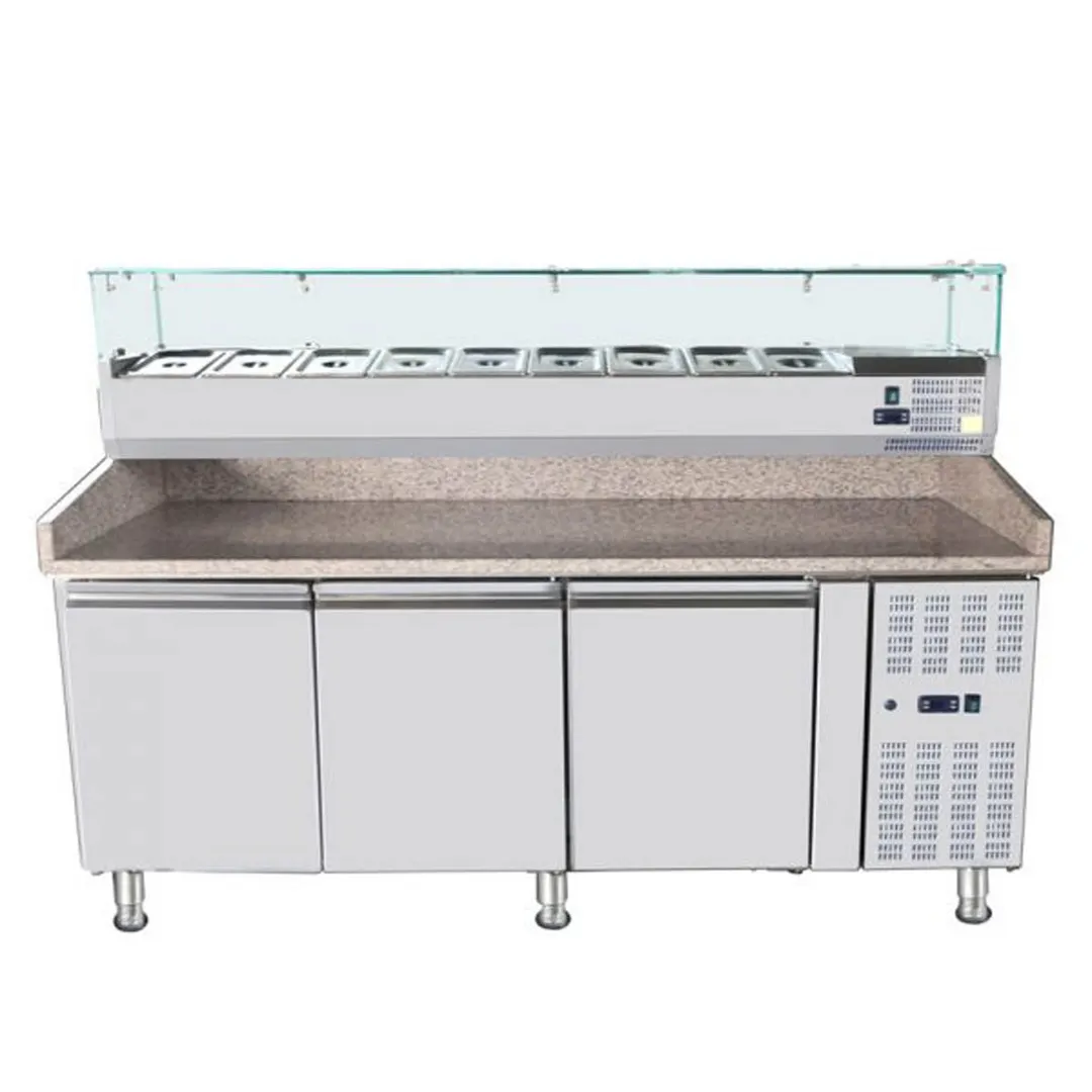 Omcan USA 46680 78" (Rs-Cn-0004-P) Refrigerated Topping Rail, 4 Pan Capacity