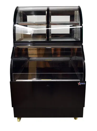 Omcan USA 47106 36" Dual Serve Refrigerated Display Case in Black, Combination Service