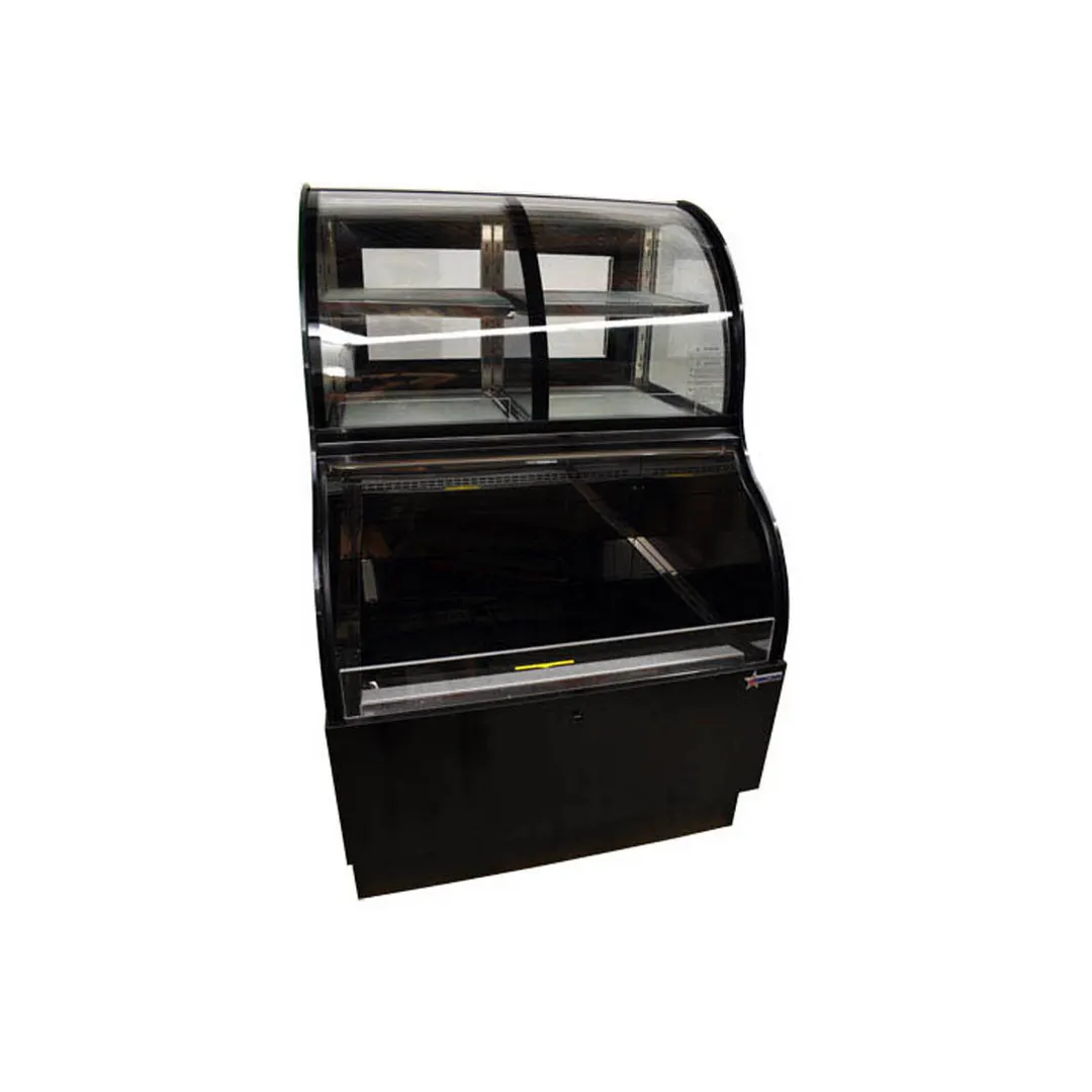 Omcan USA 47106 36" Dual Serve Refrigerated Display Case in Black, Combination Service