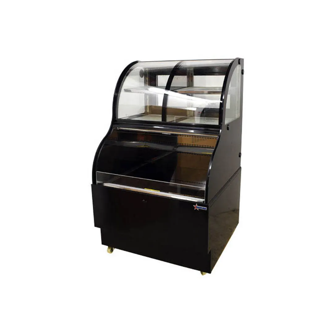 Omcan USA 47106 36" Dual Serve Refrigerated Display Case in Black, Combination Service