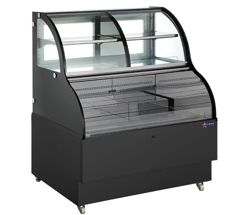 Omcan USA 47277 48" Dual Serve Refrigerated Display Case in Black, Combination Service