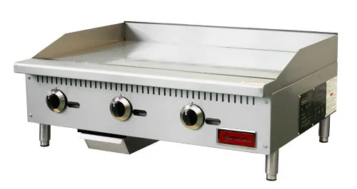 Omcan USA 47375 36" Countertop Gas Griddle, Manual Controls, 3/4" Steel Plate, 90.000 BTU