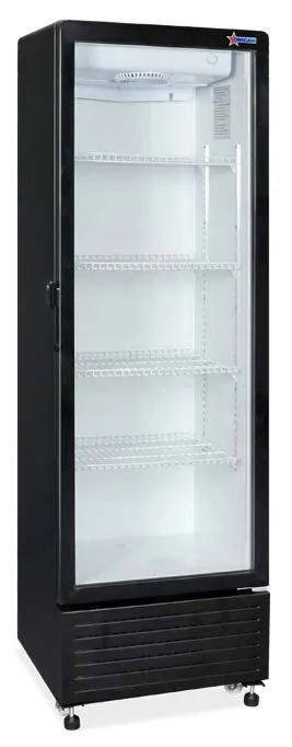 Omcan USA 47460 1-Section Merchandiser Refrigerator w/ Glass Door, in Black, 10 cu. ft.