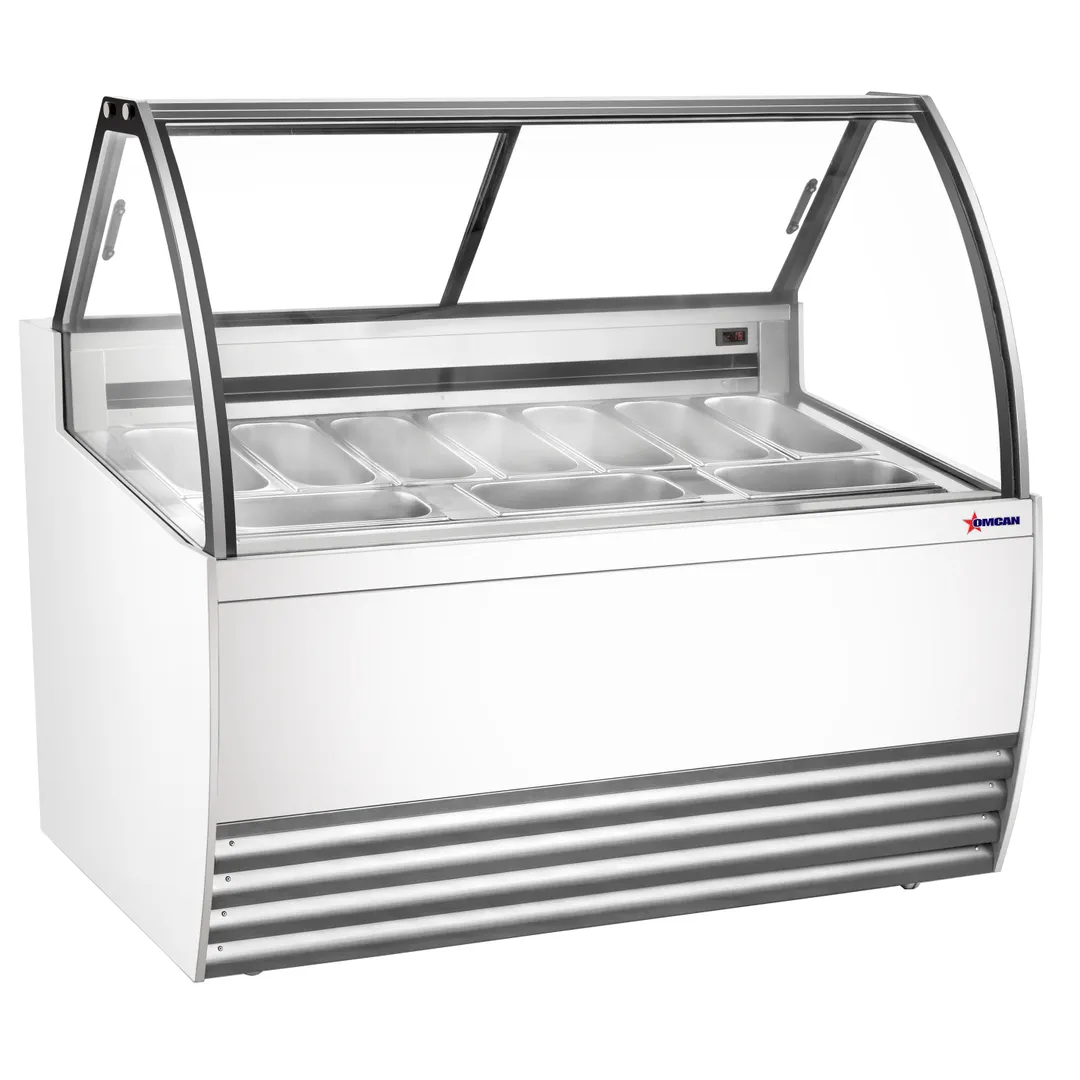 Omcan USA 47498 (FR-CN-0010W) 55" Gelato Dipping Cabinet w/ Curved Sneeze Guard