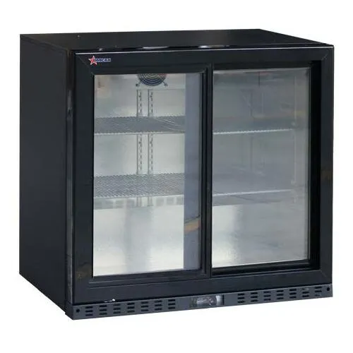 Omcan USA 47587 Refrigerated Back Bar Cabinet w/ 7 Cu Ft Capacity, 2 Glass Doors, Black