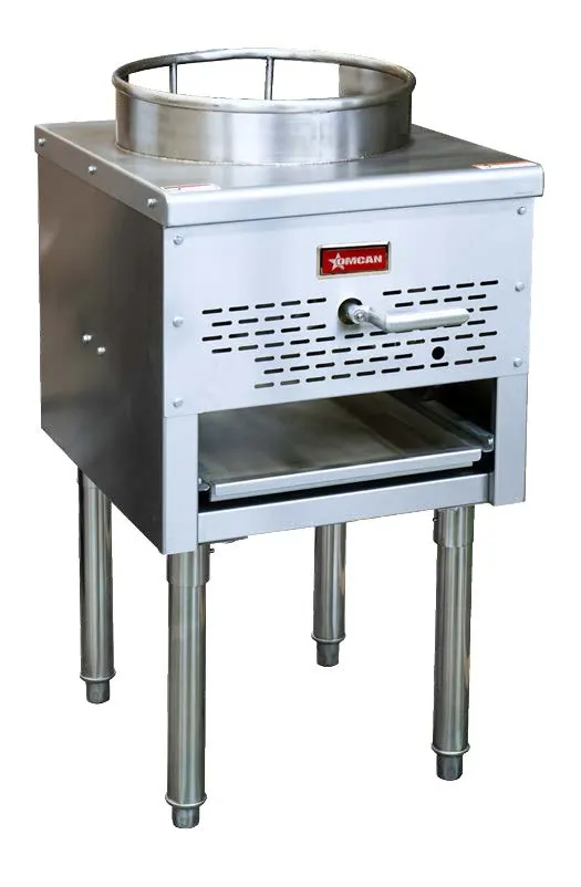 Omcan USA 47685 LP Gas Wok Range w/ (1) Burner (Bowl), 13" Wok Ring, Knee "L" Lever, Jet Burner, 95.000 BTU
