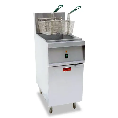 Omcan USA 47739 15" Floor Model Electric Full Pot Fryer, 40 lbs