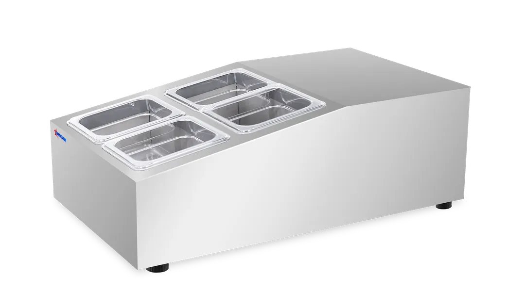Omcan USA 47861 15" (Rs-Cn-0004) Refrigerated Prep Rail Salad Bar Station