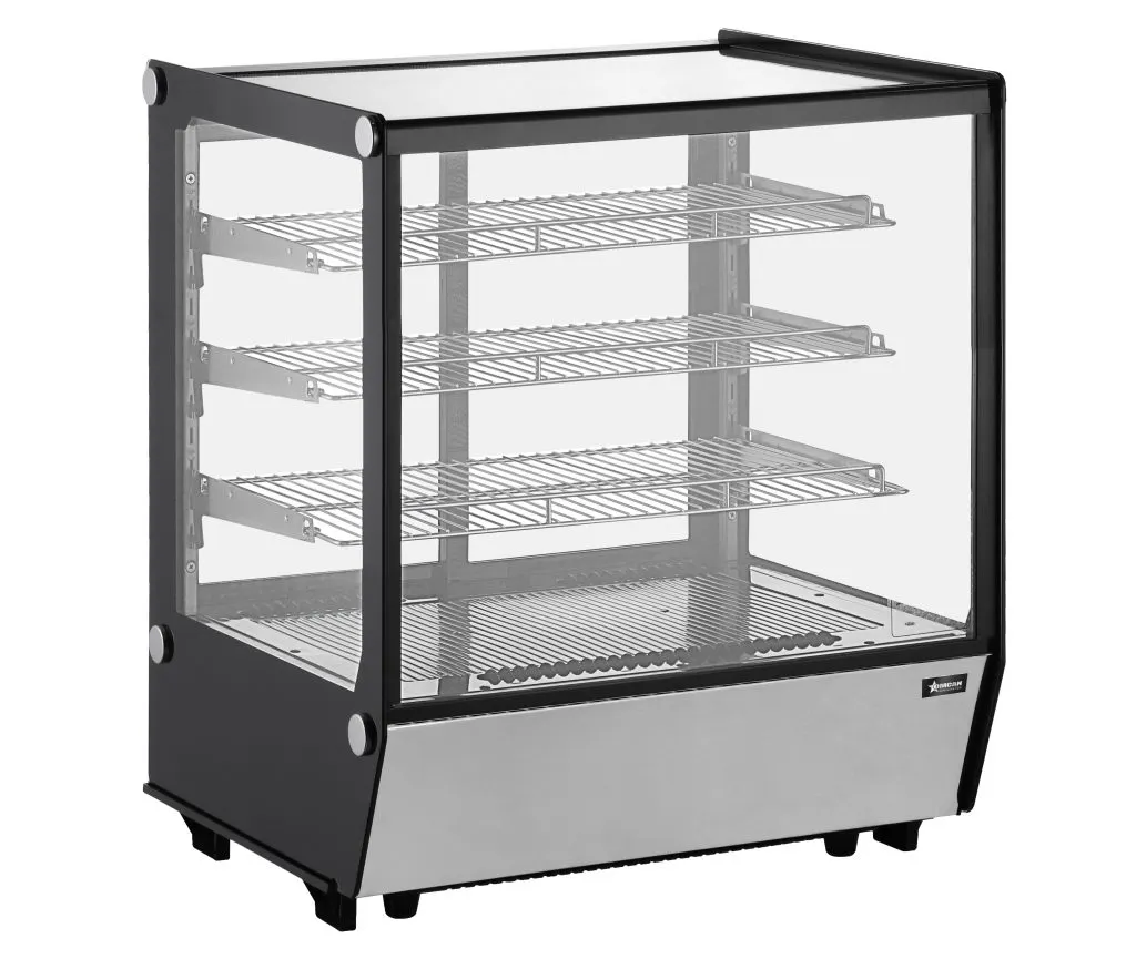 Omcan USA 47962 Ctrtp Refrigerated Case 28" 5.12ft³ Sliding Doors Btm-Mnt 3 Shelves R290 FullSrv ETL
