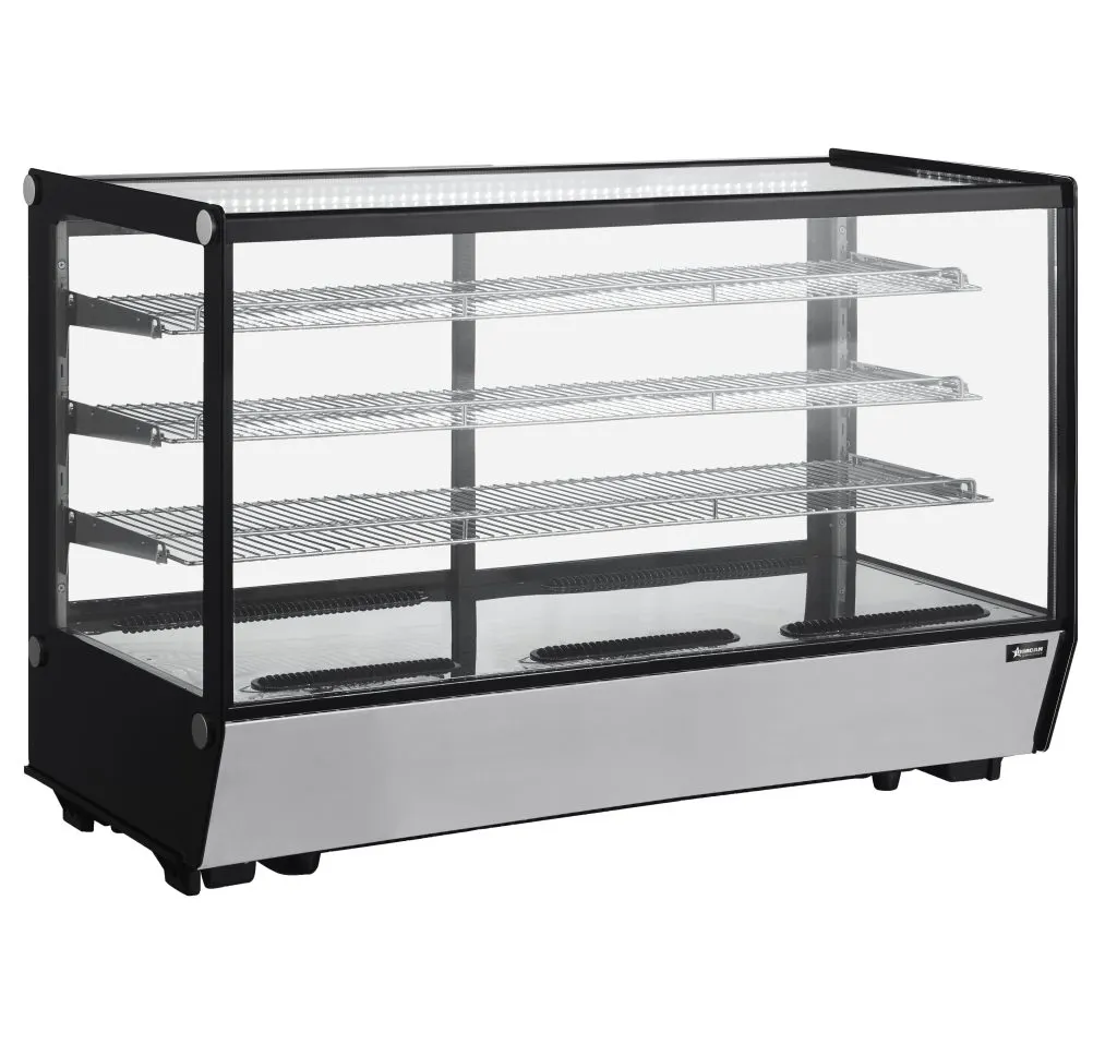 Omcan USA 47965 - 60" Countertop Display Case, 9.78 cu.ft, 3 Shelves, 2 Doors, Control, 110-120V