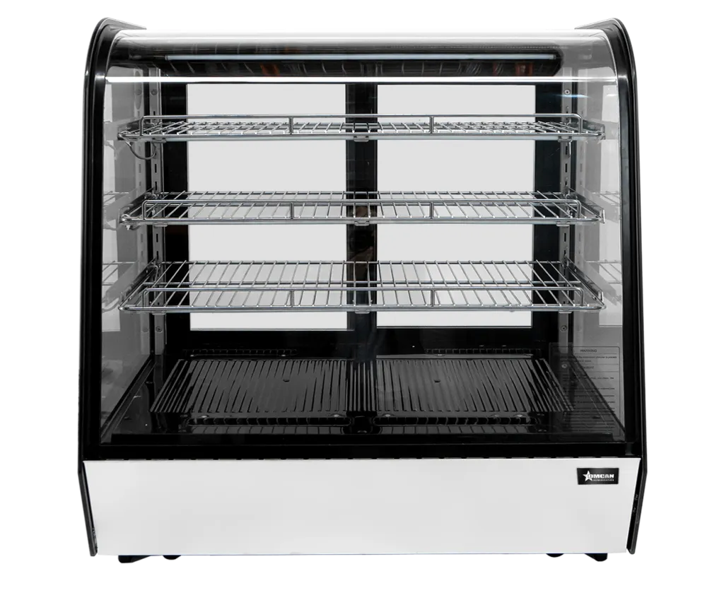 Omcan USA 47966 Display Case 35" 6.56 Cu.Ft 35.6‑46°F Sliding Doors 3 Shelves R290 350W 110‑120V